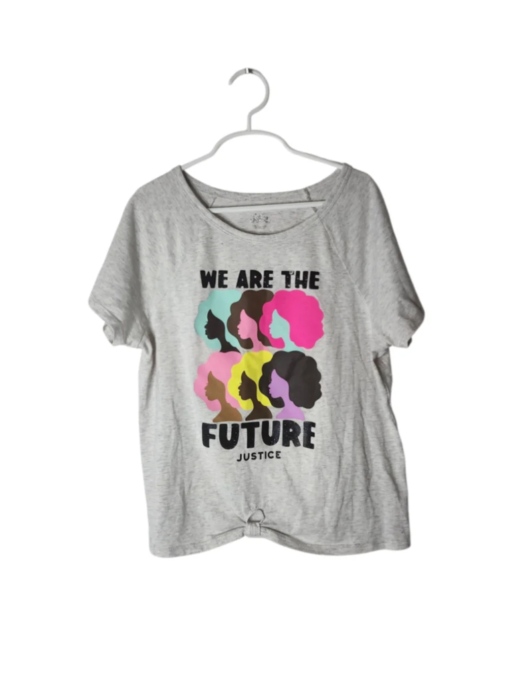 Girls Justice We Are The Future Graphic Tee Grey Size L